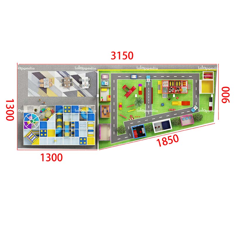 Role playing house combine with indoor playground for Family Entertainment Centers 2025 